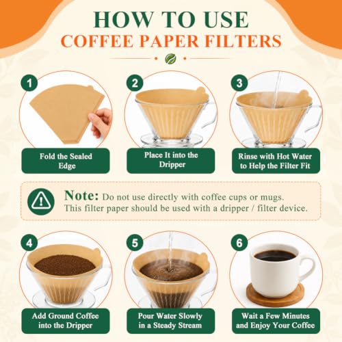 Image of BYKITCHEN 230 Count Coffee Filters #4, 8-12 Cup, Cone Paper Unbleached