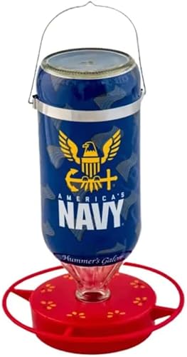 Hummer's Galore, Comedero para colibríes de las Fuerzas Armadas de los Estados Unidos, para colgar en exteriores, a prueba de hormigas y abejas, 32