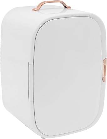 Skincare Fridge, 12L Mini Fridge, Portable Makeup Refrigerator - Large Capacity, Cooling & Heating Dual-Function, Adjustable Space Layout, Low Noise for Bedroom, Office, Car, Dorm White