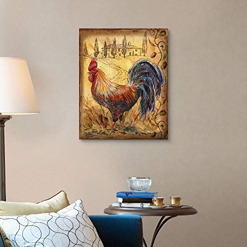 Tuscan Rooster Ii Canvas Wall Art Print, Rooster Artwork #TOP3