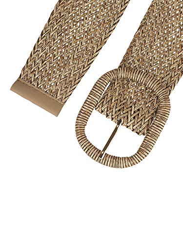 Allegra K Women Wide Waist Belts Braided Woven Belts for Dress Chunky Buckle2