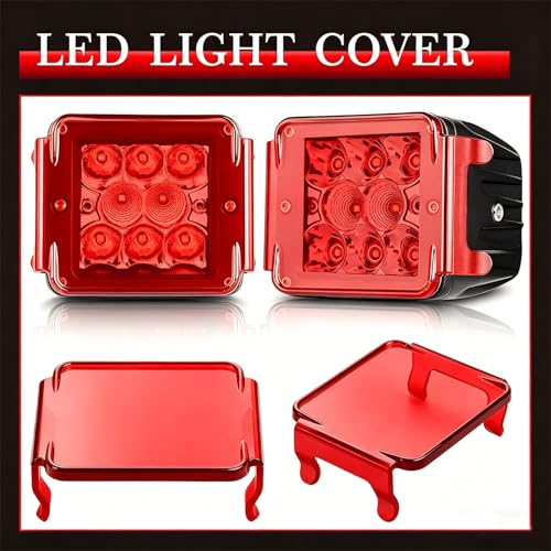 Image of Red LED Pods Covers 2pcs 3x3 LED Cube Light Bars Red Covers