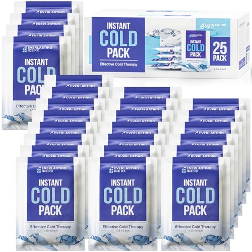 25 Pack - Instant Cold Packs - Instant Ice Packs for Injuries | Disposable Cold Compress Ice Pack...