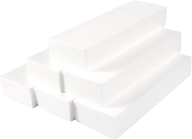 Juvale Craft Foam Blocks (6-Pack) - Rectangular Polystyrene Foam Bricks for Sculpture, Modeling, DIY Arts and Crafts - White, 30.5 x 10.2 x 5.1 CM Each