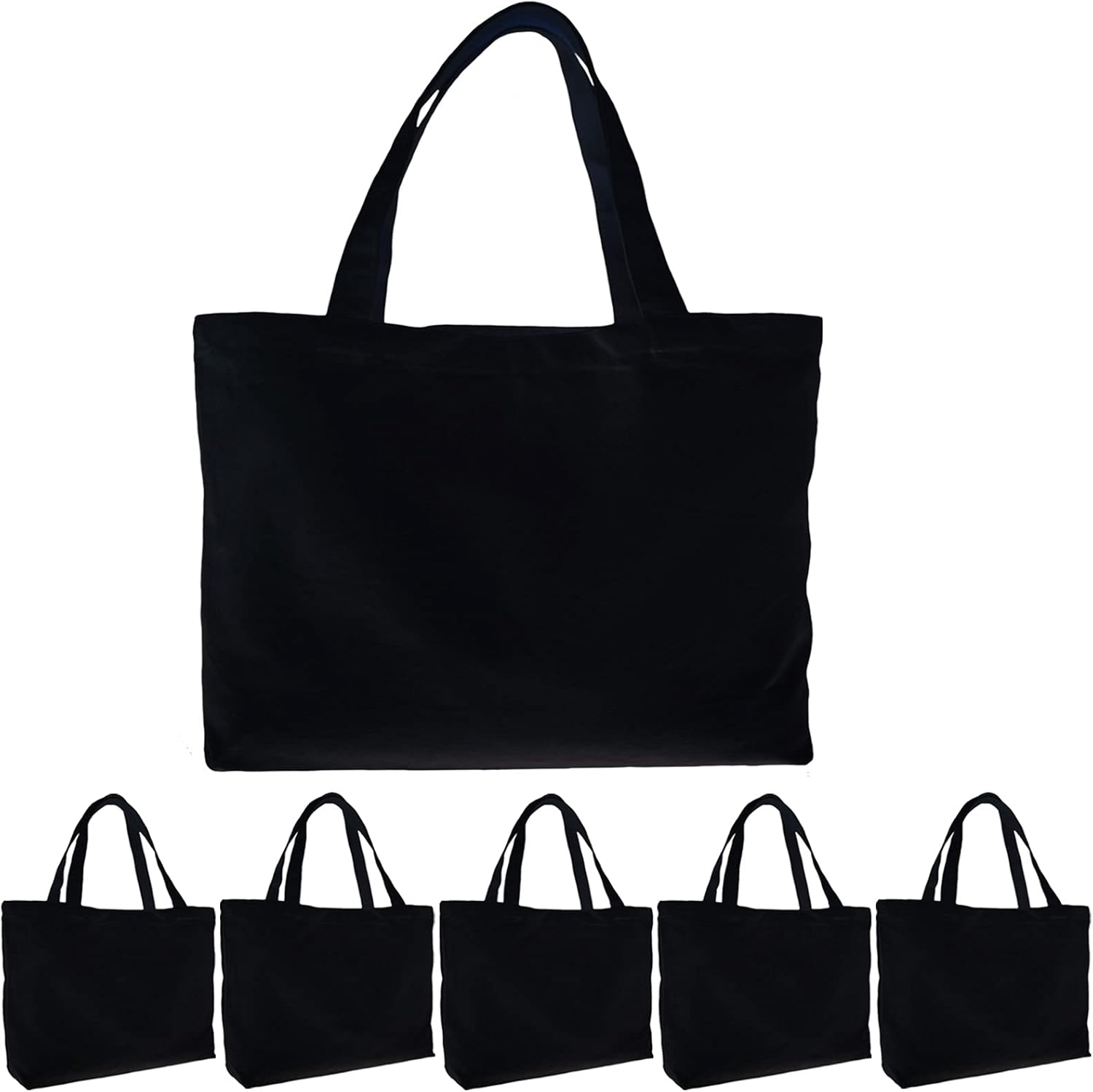 Canvas Tote Bags Bulk, 6 PACKS KOOLMOX Cotton Bags with Handles, 12Oz