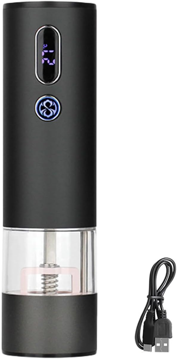 Seasoning Grinder 167x45mm Electric Spices Mill Battery Operated Adjustable Coarseness For Salts And Peppers Black