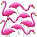 Plastic garden flamingos