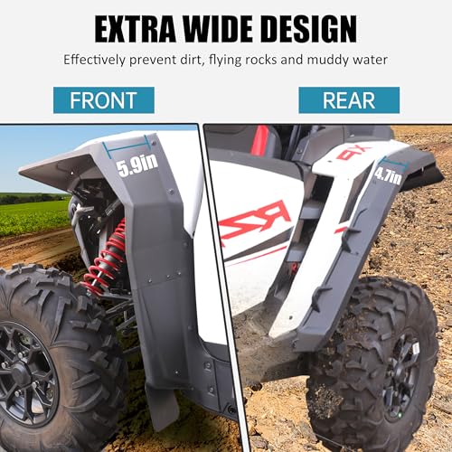 Image of Front & Rear Fender Flares Compatible with 2024 2025 Polaris RZR XP 1000 / XP 4 1000 Accessories Full Coverage Extended Mud Flaps Mud Guards Extension Replacement for 2889133