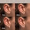 BESTEEL 3Pairs 14K Gold Plated Hoop Earrings Set for Women Chunky Earring Silver Plated Hypoallergenic Small Huggie Hoops Lightweight Tiny Thick Trendy Hoop Earrings Stacks for Multiple Piercing