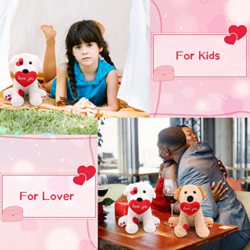 Valentine's Day Plush Toy, Dog Stuffed Animal, Cute Dog Plushies Doll, Plush Dog Plush Is A Beautiful Gift For Lover, Wife, Perfect For Christmas, Valentine's Day, Birthday Home Decoration, White #TOP3