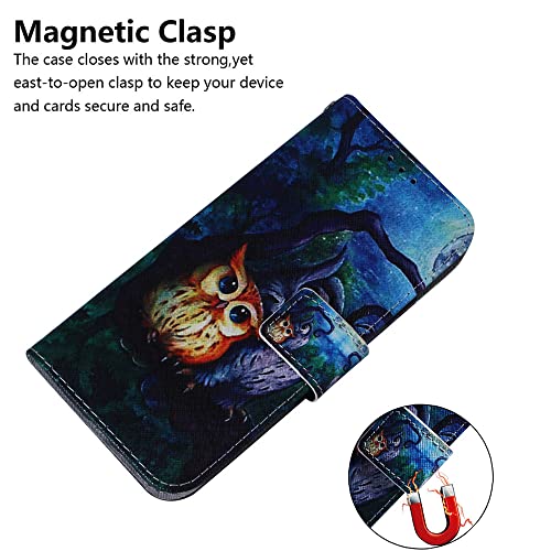 Memaxelus Compatible With Samsung Galaxy S22 Ultra 5G Phone Case Wallet Case With Kickstand Card Holder Slot Cute Animal Cover Luxury Pu Leather Phone Case For Galaxy S22 Ultra 5G Txc Oil Painting Owl #TOP3
