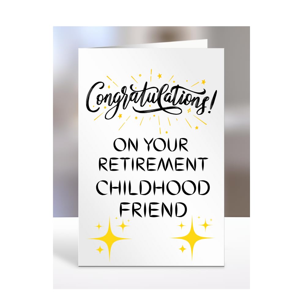 Congratulations on your retirement Childhood Friend Card, Gifts for Men, Women, Presents for Retired Man, Woman or Person, Greetings Card, Retire, A5-124_48 โ image 1