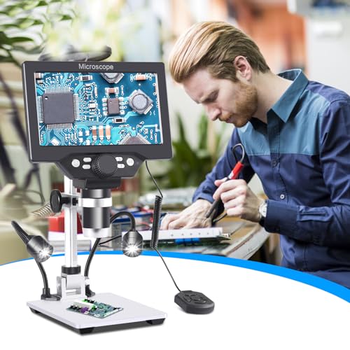 Image of Koolertron 7 Inch LCD Digital Microscope 12MP 1080P with 32G TF Card