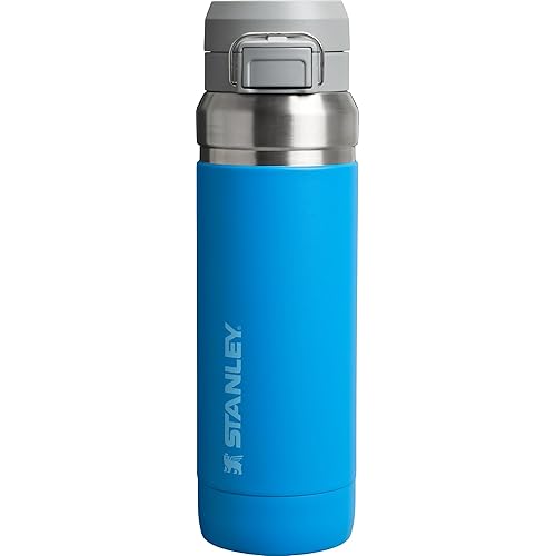 Stanley Quick Flip GO Water Bottle 36 oz | Push Button Lid | Leakproof and Packable for Travel and Sports | Insulated Stainless Steel | BPA-Free | Azure