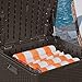 Suncast Outdoor Storage Box - 60 Gallon Java Resin Deck Box Outdoor for Cushions, Towels & Garden Tools, Weatherproof Wicker Design for Deck, Yard, Patio, Pool, or Porch, Made in USA
