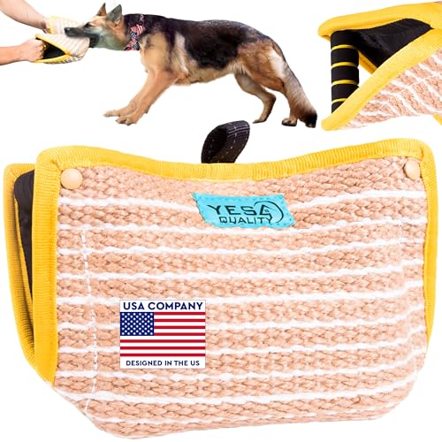 YES4QUALITY Durable Dog Bite Wedge 13x10 Inches, Safe Biting Pillow w/ 2 Comfy & Strong Handles...