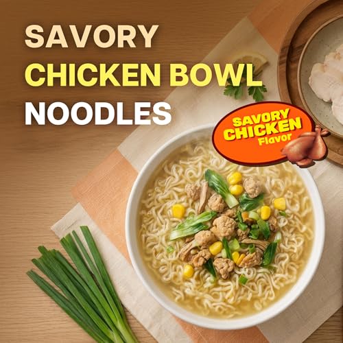 Image of Nongshim Savory Chicken Noodle Soup Instant Ramen, 12 Pack, Microwaveable Bowl Soup Mix, Korean Ramyun with Cabbage & Carrots, Sabor a Pollo
