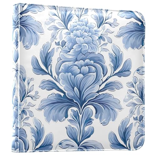 Álbum de Fotos DIY Autoadhesivo con Diseño Floral Azul de 3 Anillos, 40 Páginas 8x10 para Memorias miniatura 1