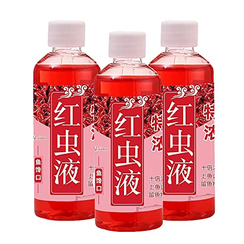 Red Worm Liquid Bait - 100Ml Fish Scent - Bait Fish Additive, Red Worm Concentrate Liquid, Safe Effective Fish Bait Attractant For Bait Salt Water (3Pc) #TOP9