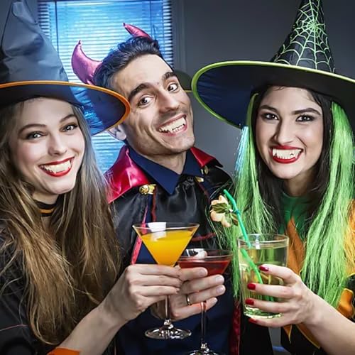 Dents de Démon d'halloween, 12 Pièces Dent de Vampire, Vampires Fausses Dents Halloween, Faux Dentier Humour, Fausses Dents Noueuses Adaptés aux Halloween, Mascarade Costume Fête Faveurs et Cosplay – vue 6