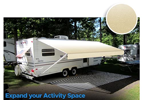 Sunwave- Rv Awning Fabric Replacement | Rv Electric Awning Fabric Replacement | Premium Vinyl Rv Canopy | Awning Replacement (13', Camel Fade) #TOP6