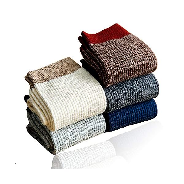100% Cotton Crew Socks for Men,Mens Cotton Knitted Plain Socks for Work and Casual(Pack of 5)