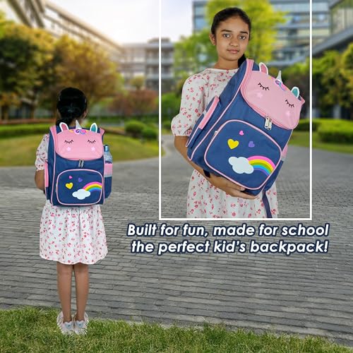 Image of Storite School Backpacks for Girls Stylish Bags for Girls Kids 7-12 Years Old Cartoon Water Resistant Backpack Durable Burden Relief School Bag Birthday
