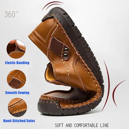 Enjerr Orthopedic Shoes,Slip on Leather Waterproof Fashion Orthopedic Shoe,Enjerr Orthopedic Balance Shoes Men for Balance2