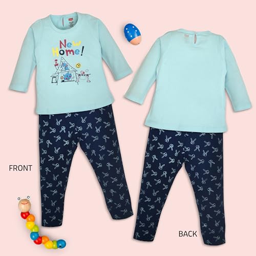 Image of LuvLap Baby Girls 100% Cotton Full Sleeve Top & Pyjama Sets, Pack Of 02