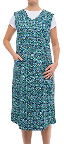 Tobeni Delantal de Mujer Largo con Cremallera y Bolsillo sin Mangas 100% Algodón Color Design 39 Tamano 62