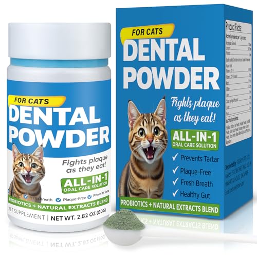 Cat Dental Care Powder Bad Breath Treatment for Cats Teeth, Mouth...