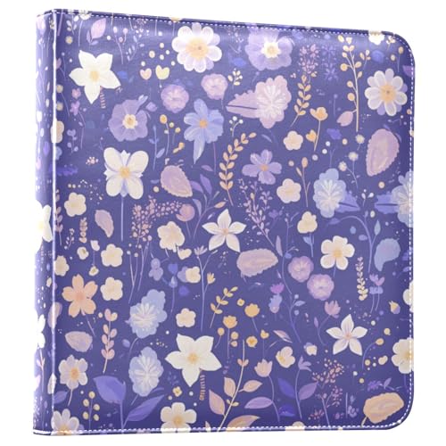 Foiosoh Álbum de fotos de flores moradas para fotos, páginas autoadhesivas, álbum de fotos, álbumes de fotos para 4 x 6, 5 x 7, 6 x 8 pulgadas