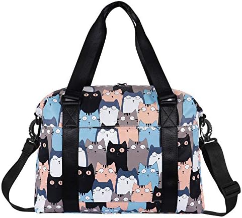 HUA ANGEL Weekend Bag-Unisex Travel Duffel Bag Overnight Carry On Bag Medium Size Gym Sports Fitness Tote Bag with Strap