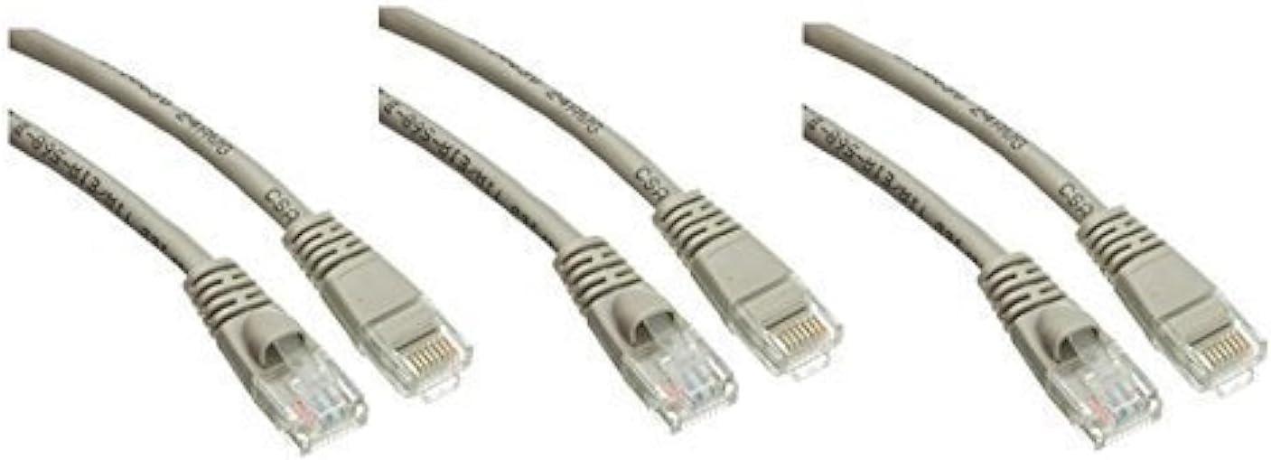 eDragon Cat5e Hi-speed Ethernet Patch Cable, (25 Feet/7.6 Meters), Snagless/Molded Boot, Grey, (3 Pack)