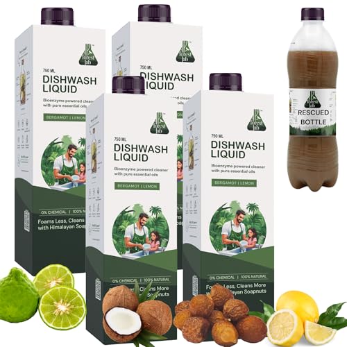 Image of Forest Lab Organic Dishwash Liquid Gel | 3 Litre | Bio-Enzyme Powered| Baby & Pet Safe -No Harmful Chemicals (Paraben, SLS Free) | Eco-Friendly | Natural & Plant-Based Ingredients (750 ml (Pack of 4))