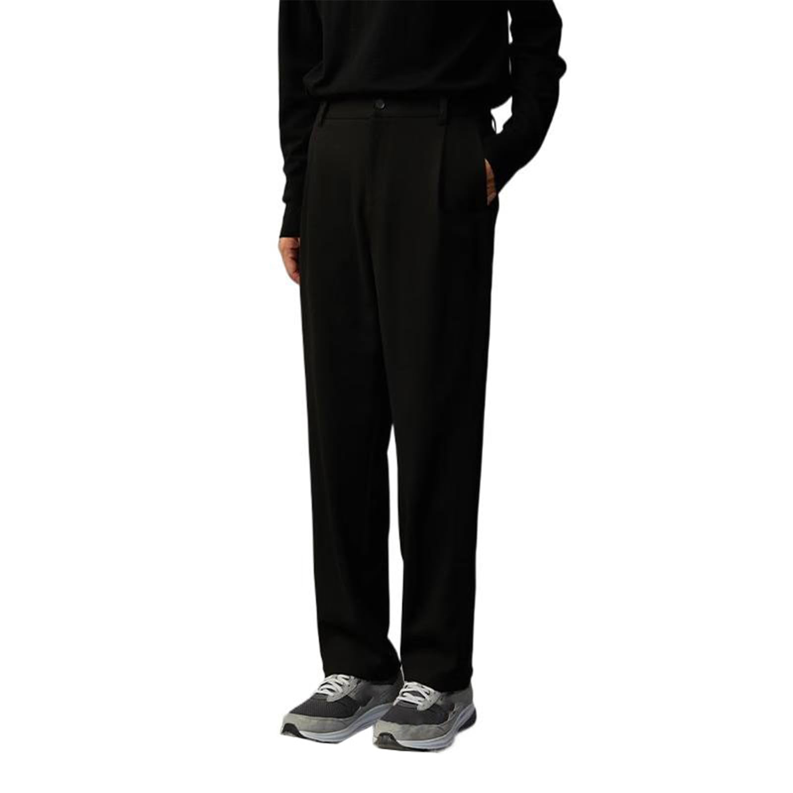 Mens Suit Pants Striped Knit Retro Winter Casual Warm Office Work Dress Trousers for Men