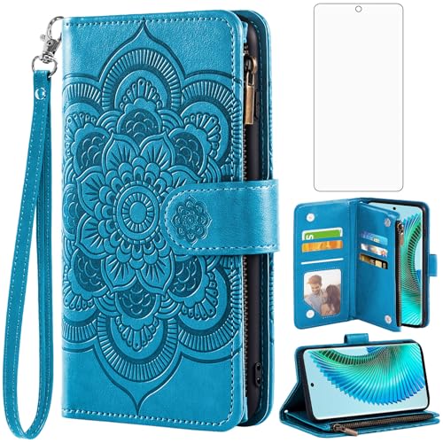 Housse cuir Honor Magic 6 Lite 5G Asuwish avec protection d'écran en verre gravé