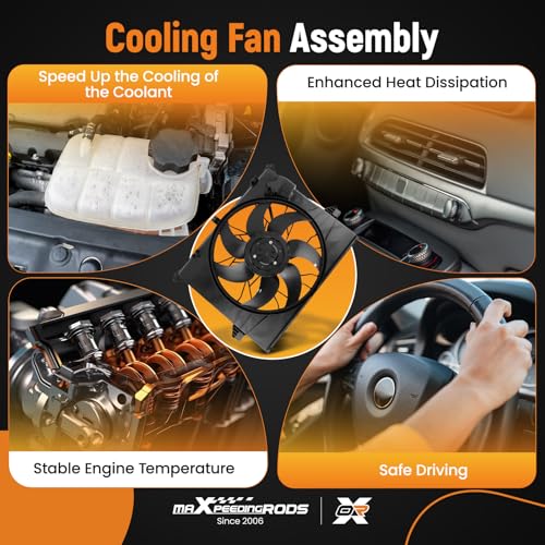 Image of maXpeedingrods Engine Radiator Cooling Fan Assembly for Mercedes-Benz ML350 ML450 ML500 R320 R350 2006-2012 Replace# A1645000493 A1645000593