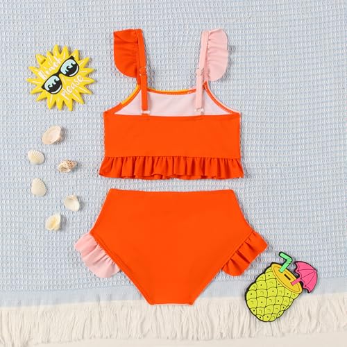 Toddler Girl Swimsuit Color Block Swimwear Girls Beach Bathing Suit Two Pieces Bikini Set Summer 1-6 Years3