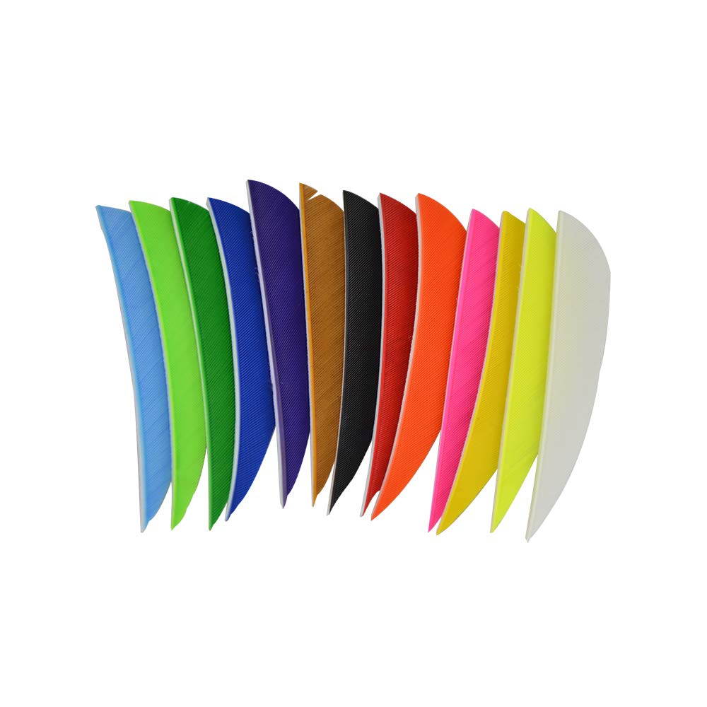 ZSHJG 50pcs Piume di Freccia Fletches 3 Pollici Natural Piuma Fletching Ala Destra per la Caccia Fai da Te Frecce di Carbonio