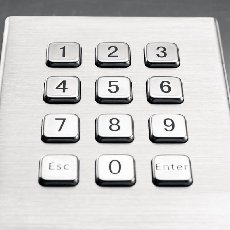 12 Tasten 3x4 Desktop Industrie Edelstahl Metall Ziffernblock for LKW-Sicherheitssystem Pinpad(USB,Cross Tick Backlit)