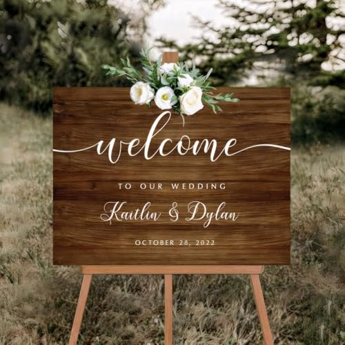Personalized Rustic Wedding Welcome Sign, Custom...