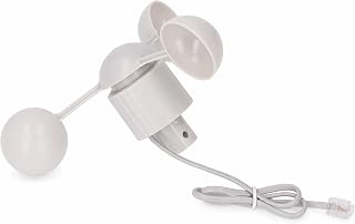Jiawu Wind Cups, 3 Cups Wind Measuring Detector, Wind Speed Sensor Anemometer with RJ11 Connector, WH2081 Replacement Spare Part for Weather Station to Test The Wind Speed, Jiawuav73496gcg