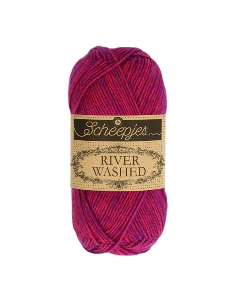 River Washed 50g Yarn - 942 Steenbras, Pink and Purple Cotton-Acrylic Blend