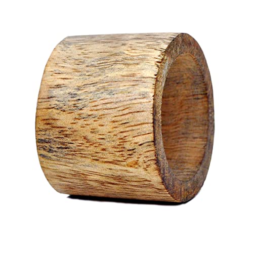 Kitchen Supplier Handmade Wood Napkin Ring Set of 6 by Indian artisans - Christmas Collection 2022
