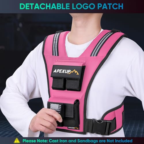 Image of APEXUP Adjustable Weighted Vest Men 20lbs /30lbs /40lbs Weights with Reflective Stripe, Weight Vest Woman Workout Vest for Strength Training Running Walking