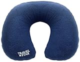 Nackenkissen von travelstar travelstar Aufblasbares Nackenkissen mit Fleece-Bezug, verschiedene Farben (TS-N-2000), Nackenhörnchen, Reisekissen, Nackenstützkissen