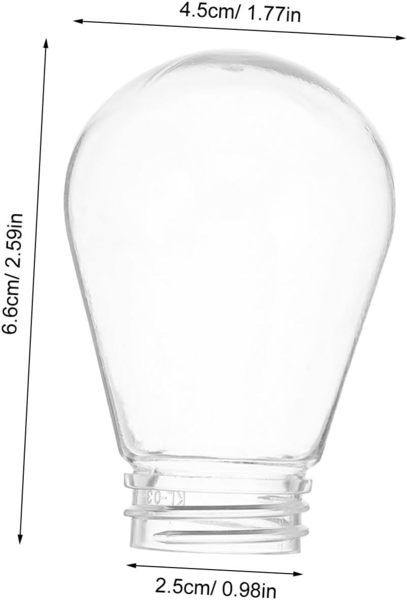 Gadpiparty 50pcs E27 Plastic Light Bulb Shade Covers for String Bulb Caps, round Decorative Elegance with High Durability and Enhanced Illumination, for Indoor and Wedding Use