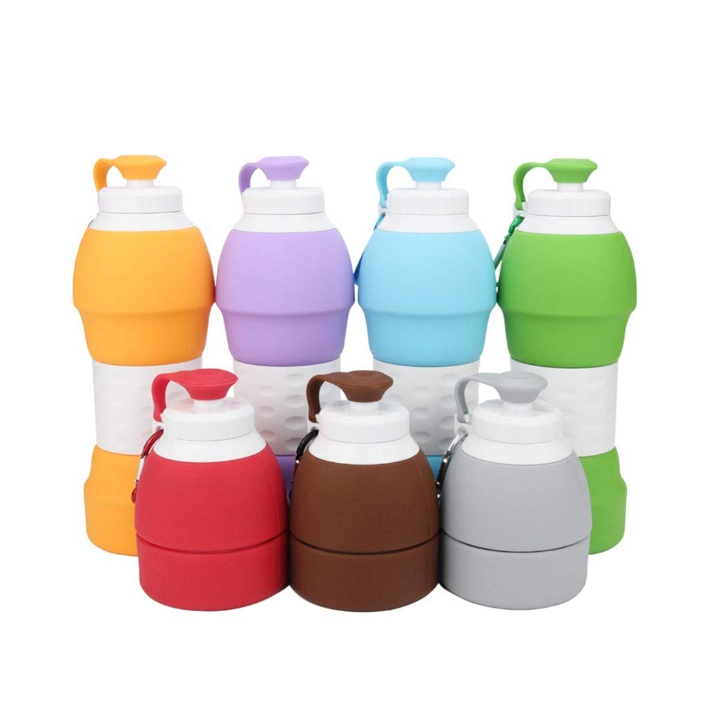 Bottiglia d'Acqua Pieghevole, Grande capacità 580 Ml Coppa Retrattile Portatile Usato for Viaggia Fuori (7 Colori)
