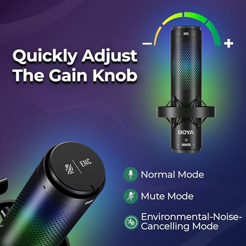 Image of BOYA K9 RGB USB Type C Microphone for YouTube | Gaming Set | Microphone for Recording | Gaming Mic for Pc | Condenser Mic with Desktop Stand Compatible with Windows and Mac Computers. (K9+Boom arm)